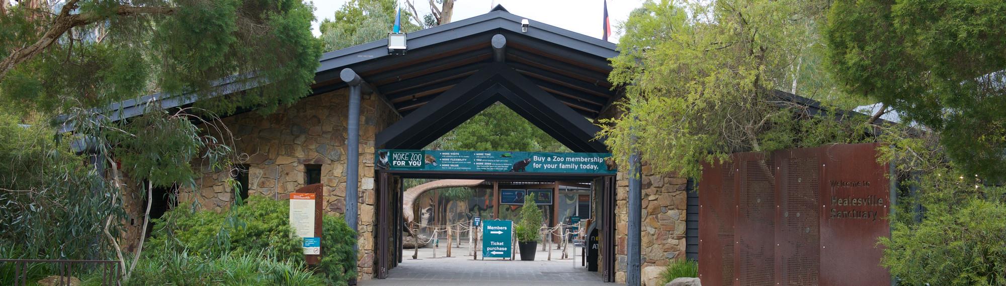 Healesville Sanctuary's Main Entrance.