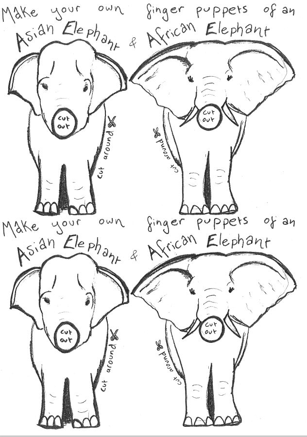 Elephant finger puppet instructions